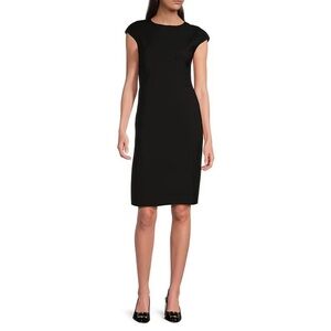 Hugo Boss Black Off Shoulder Tie Front Midi Dress